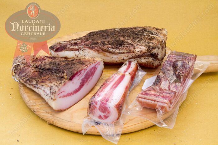 whole bacon pieces stretched bacon norcineria laudani
