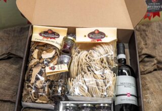 Cesto enogastronomico regalo dall’Umbria con tartufo vino e zafferano