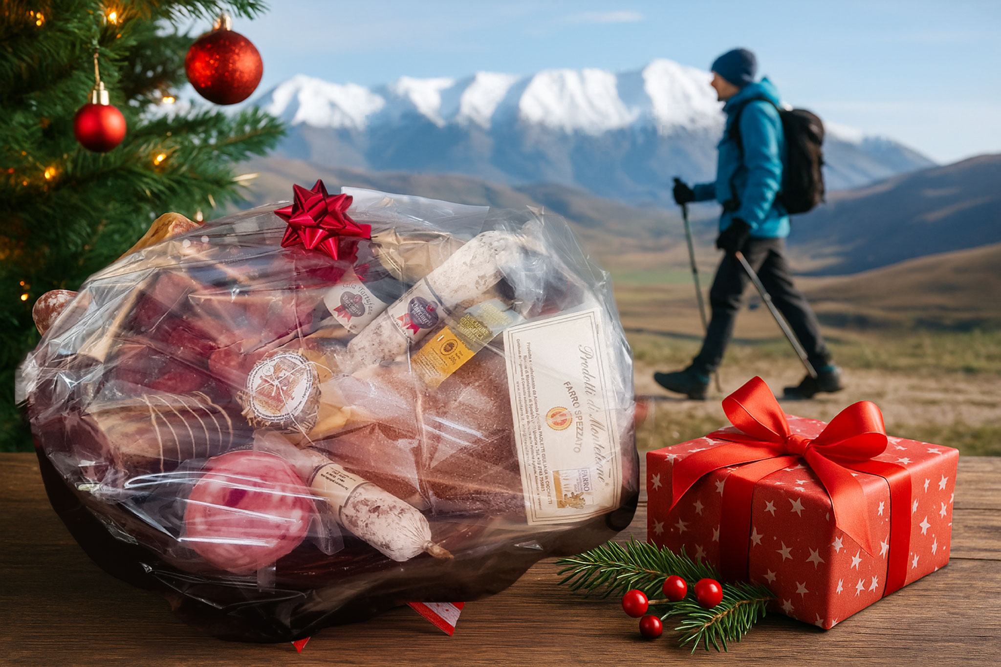 cesto natalizio con prelibatezze gourmet cosa regalare a norcia